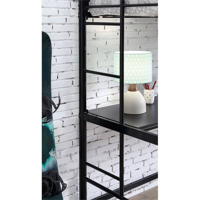 Twin Over Workstation Bunk Bed in Black F89940