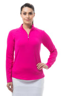 Fiesta Pink Zip Mock I10968