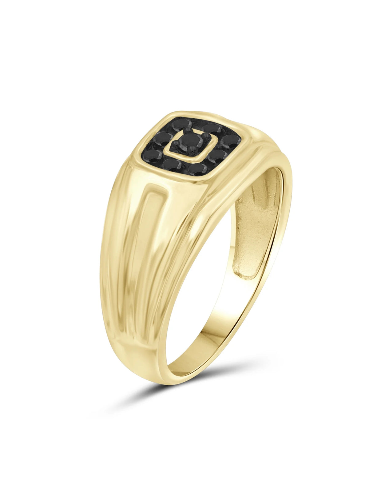 0.25 CTW Black Diamond 14K Gold Plated Silver Ring N831559