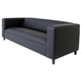 Black Faux Leather Sofa A443361