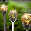 Cracked Glass Ball Lights Outdoor Garden Pathway Lights (3 Pack) A9404