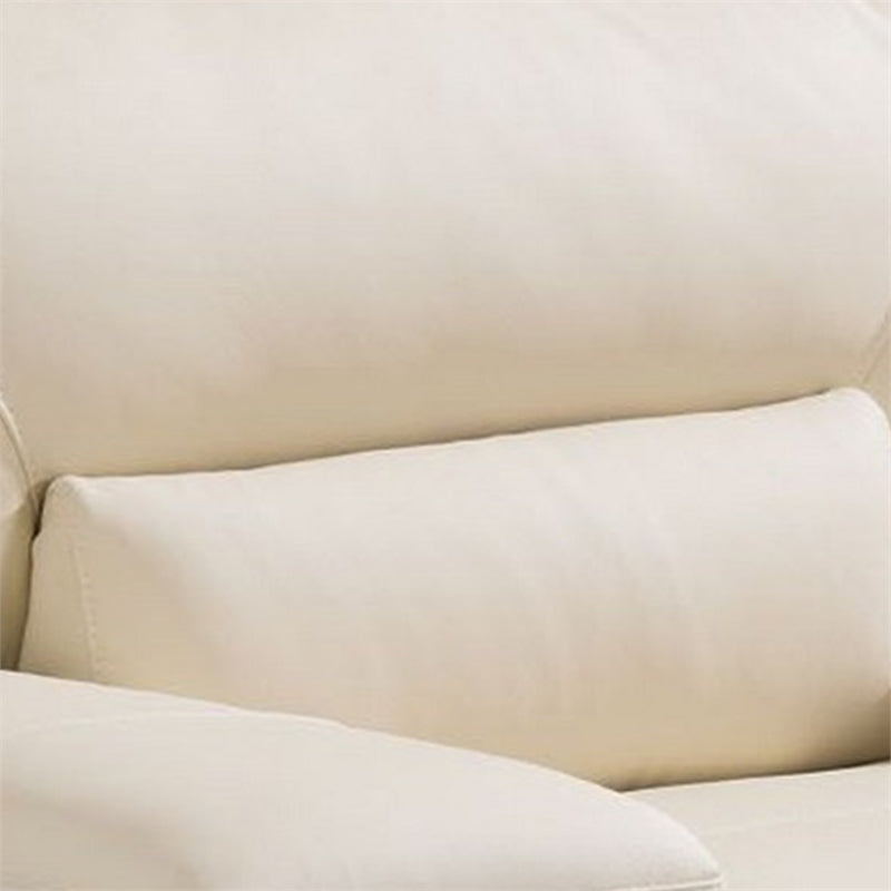 Cream Leatherette Chair with Attached Waist Pillow U506