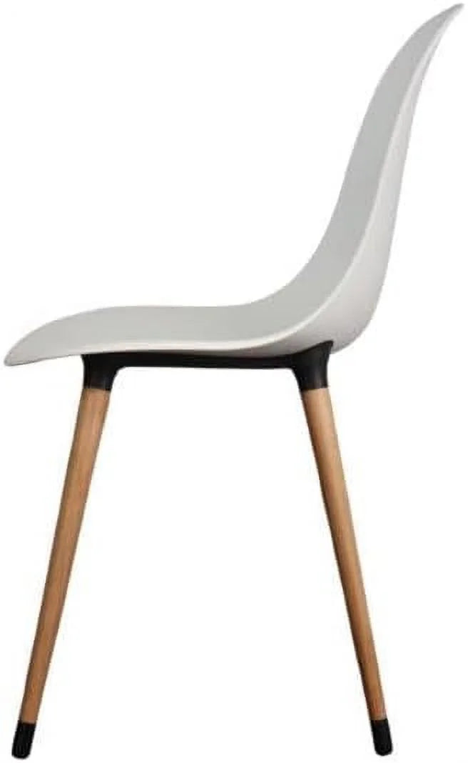 White Plastic Dining Side Chairs Set of 4 U999419