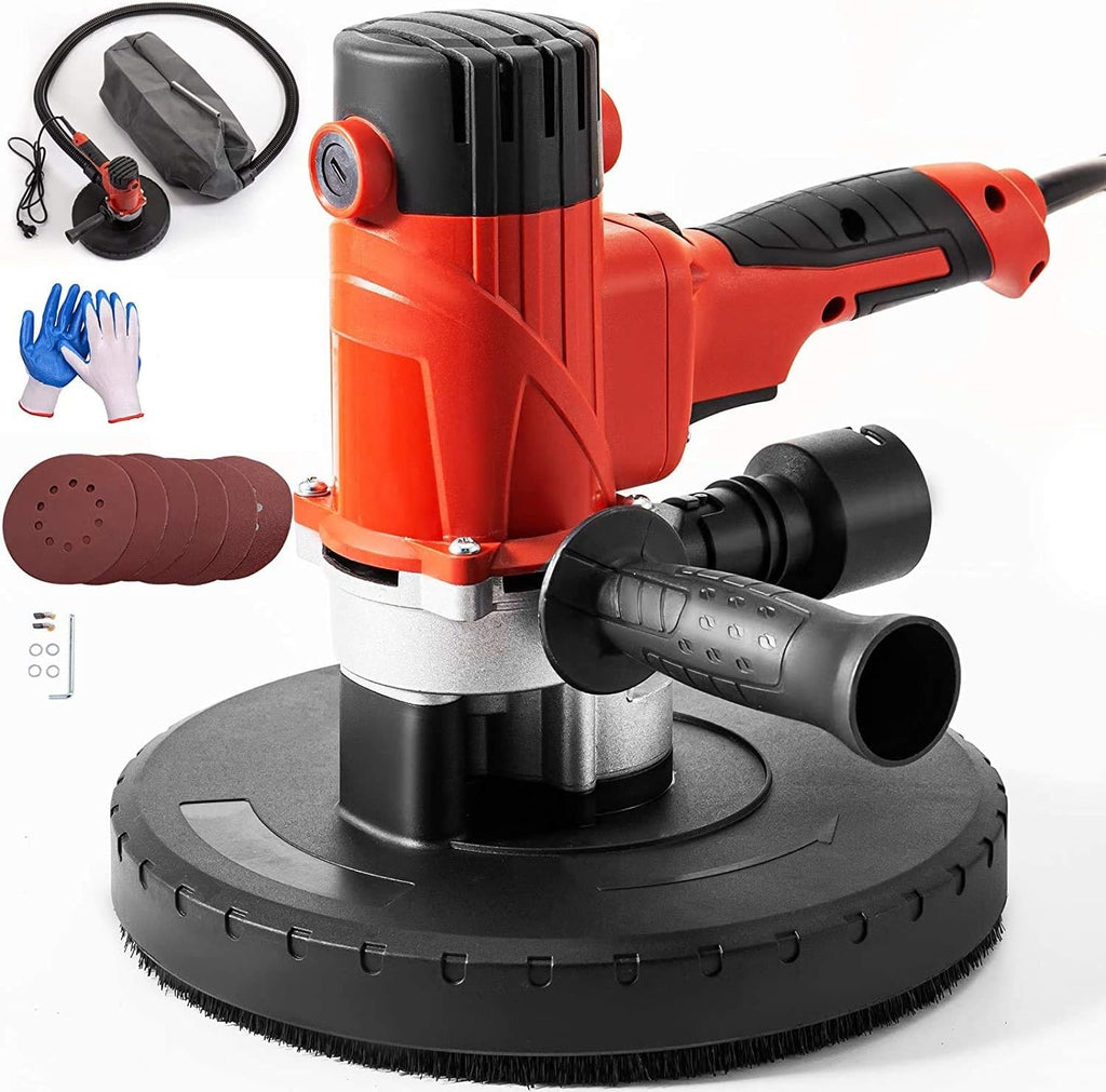 1200W Electric Drywall Sander with Carry Vacuum Bag, 6 pcs Sanding Discs Y18571