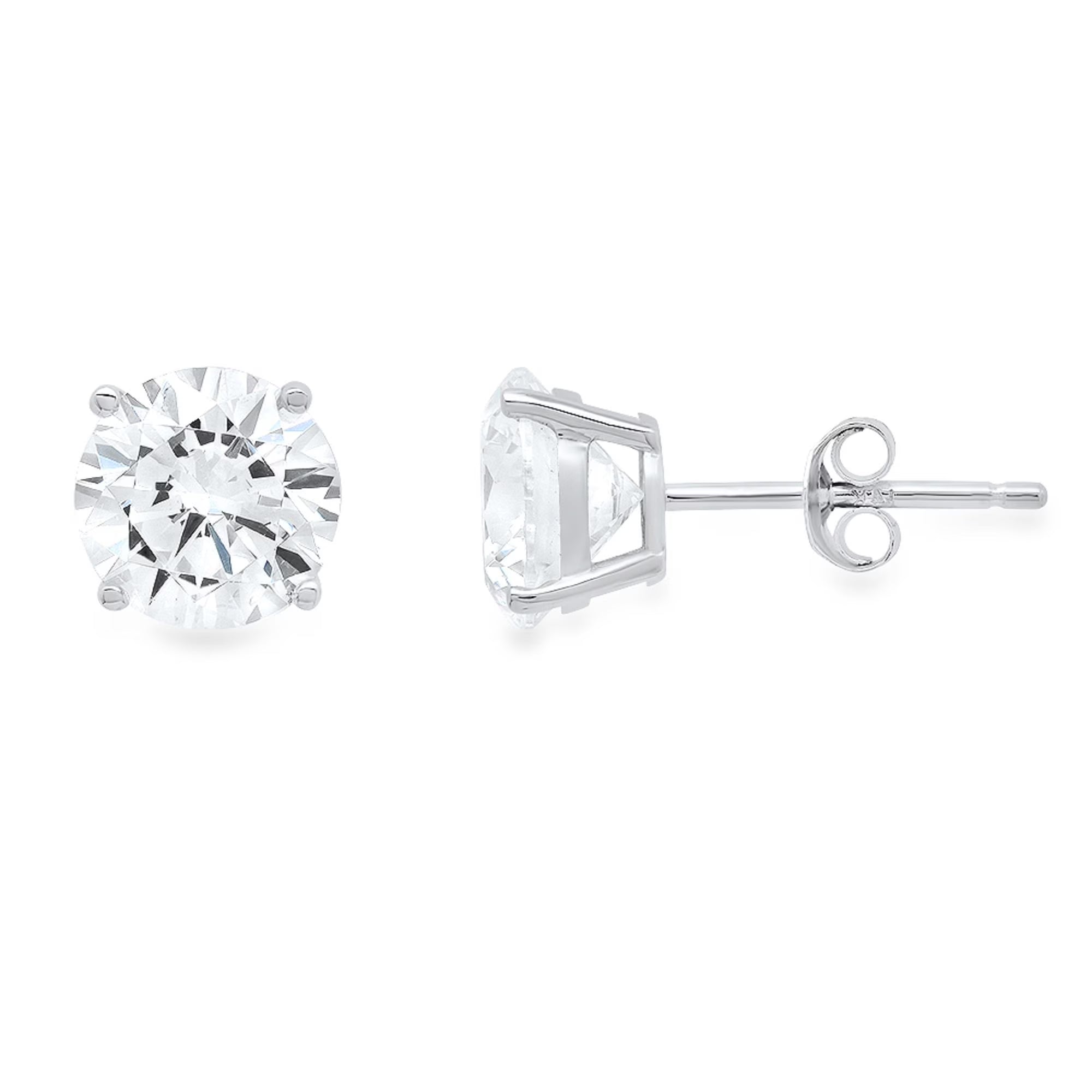 18K White Gold Diamond Stud Earrings S164406