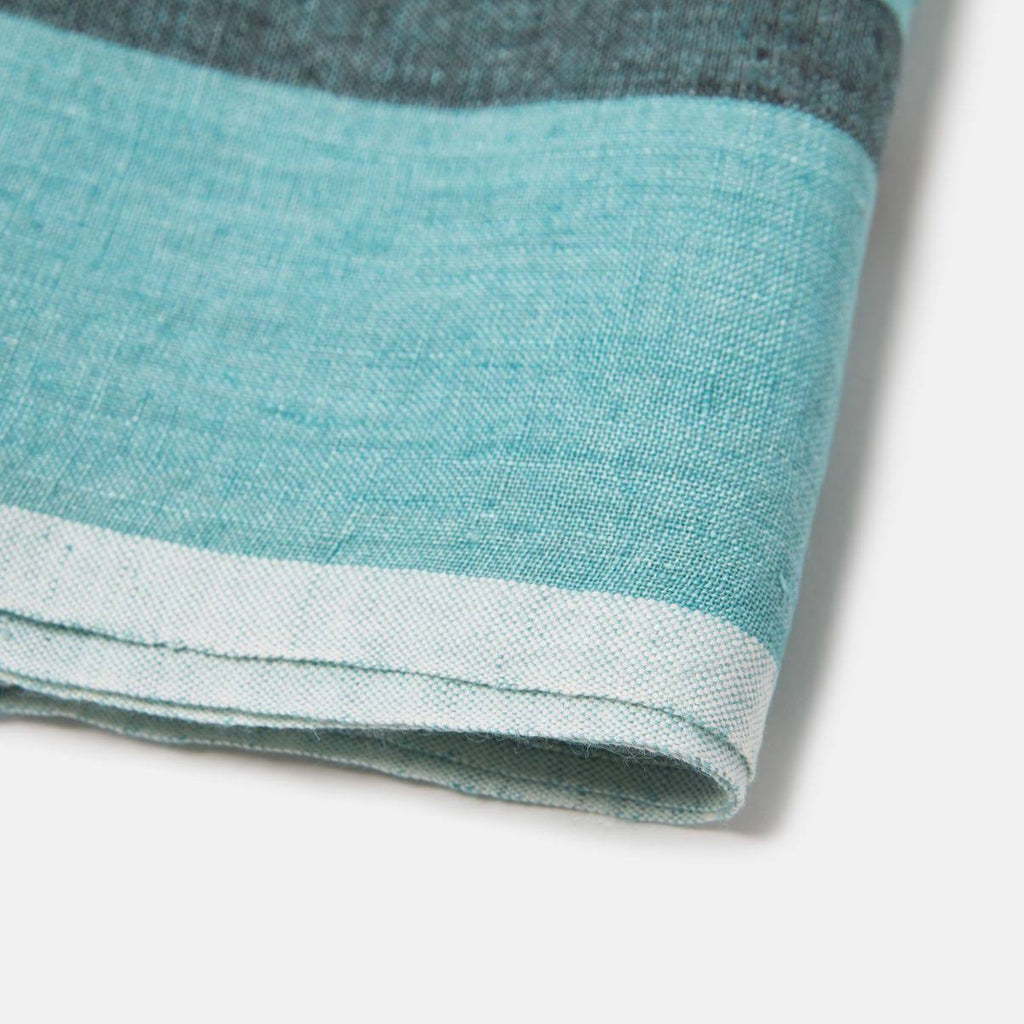 Aqua & Charcoal Linen Napkins, Set of 4 T942016