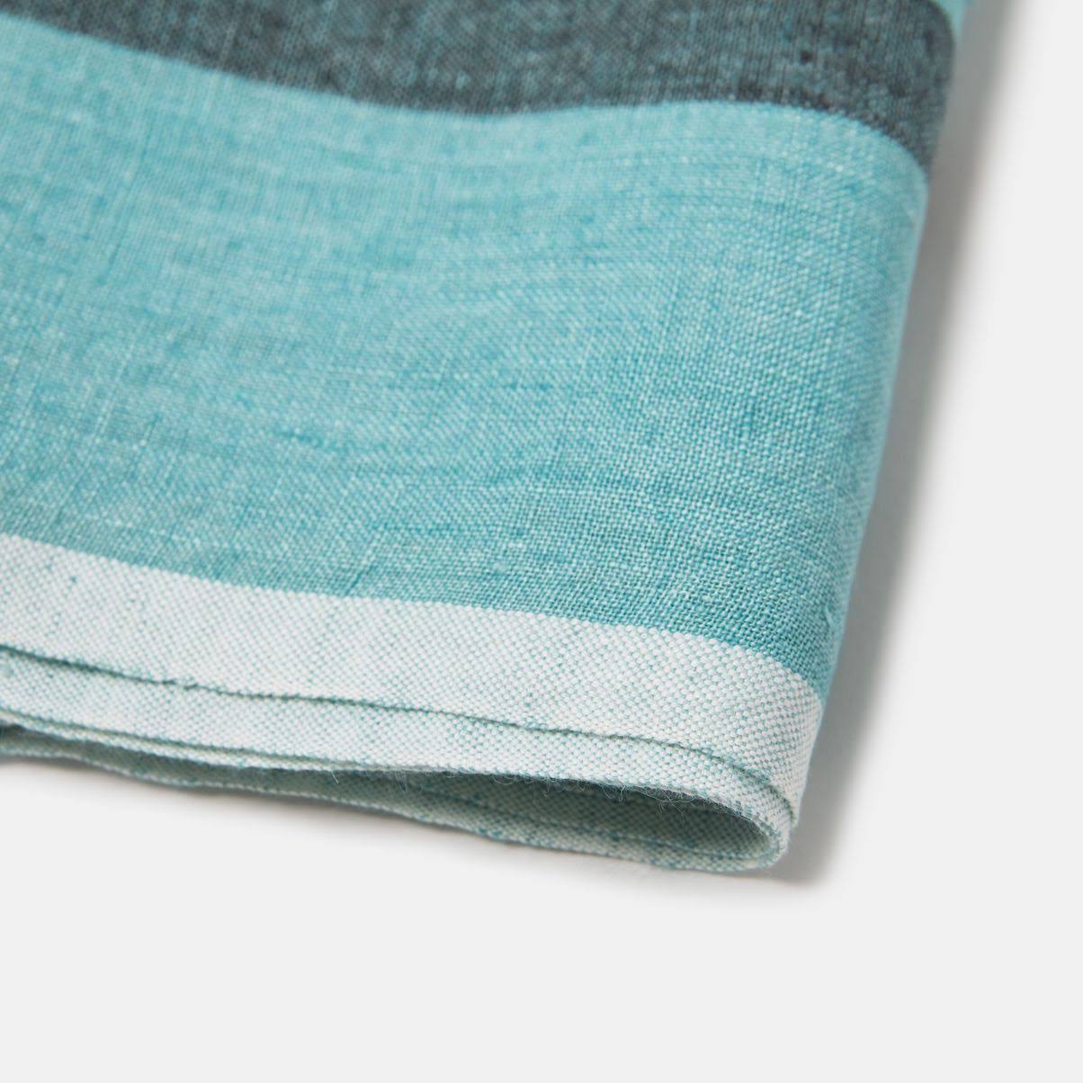 Aqua & Charcoal Linen Napkins, Set of 4 T942016