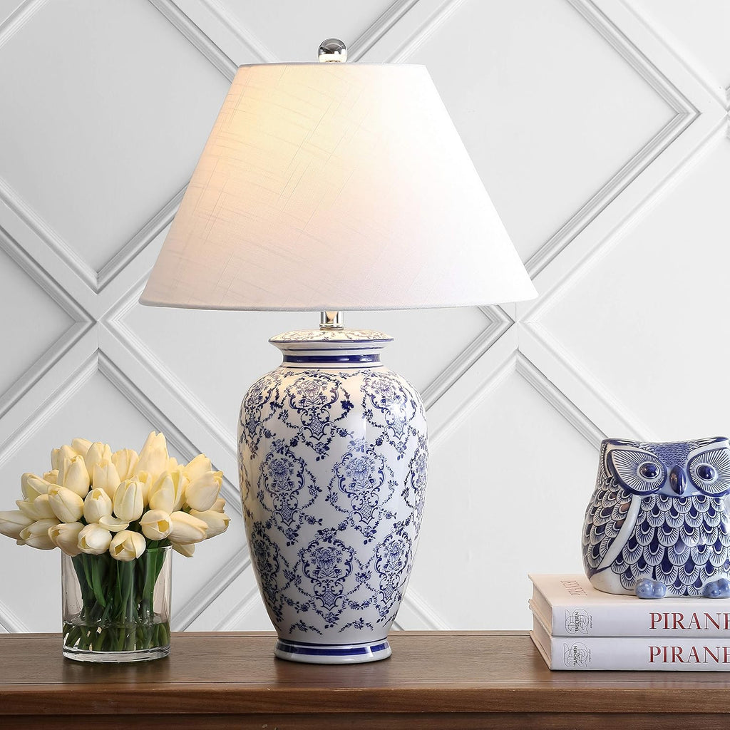 Blue/White Chinoiserie Ceramic LED Table Lamp E9456