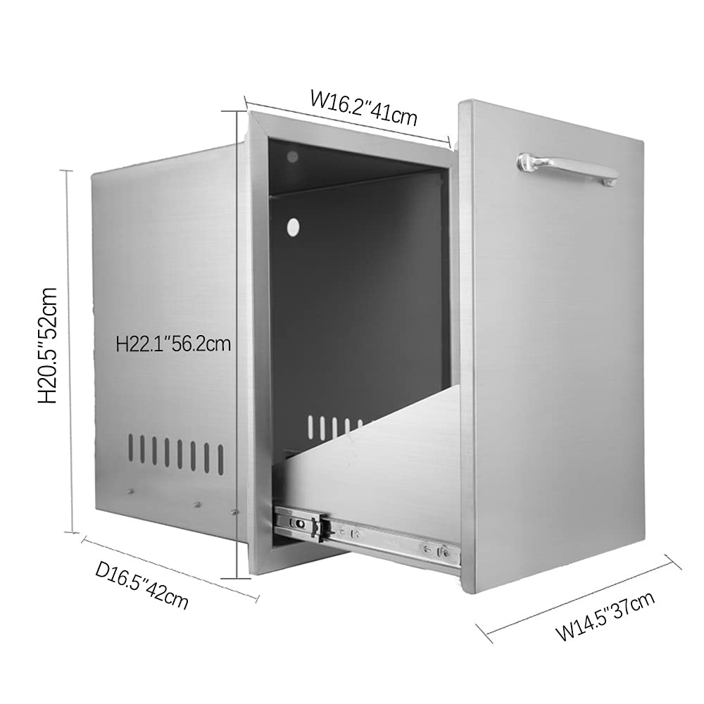 Stainless Steel Propane Tank Drawer W16XD18XH22.3 Inches M25193