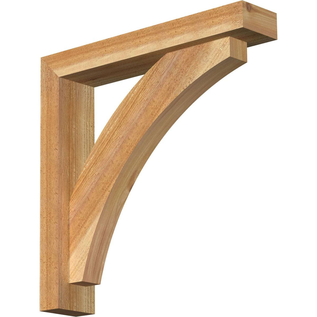 Rough Sawn Bracket with Offset Brace, Western Red Cedar D149012