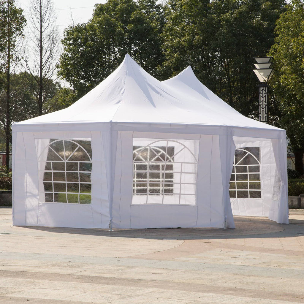 White Octagon 8-Wall Party Canopy Gazebo Tent F4932