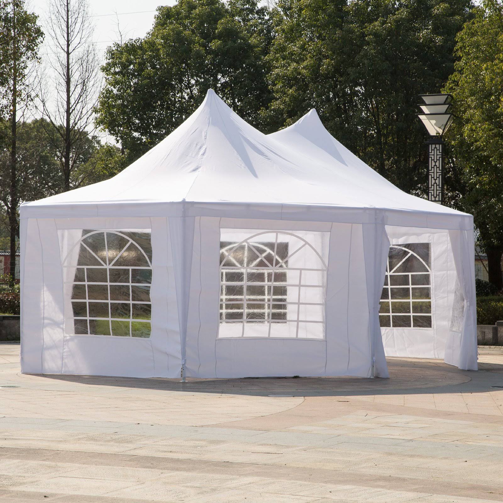 White Octagon 8-Wall Party Canopy Gazebo Tent F4932
