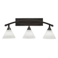 Black Copper 3 Light Bath Bar with White Glass Shade W692908