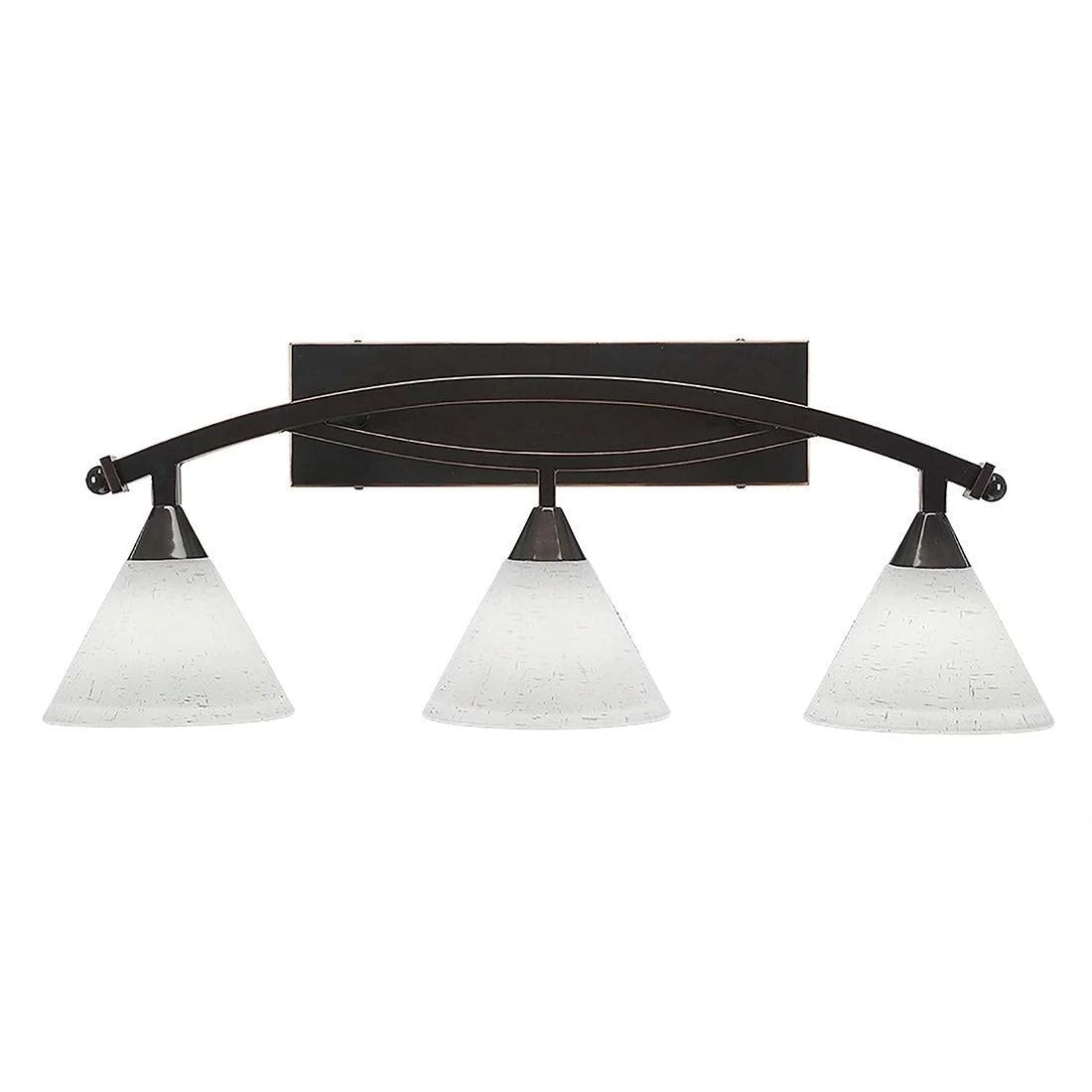 Black Copper 3 Light Bath Bar with White Glass Shade W692908