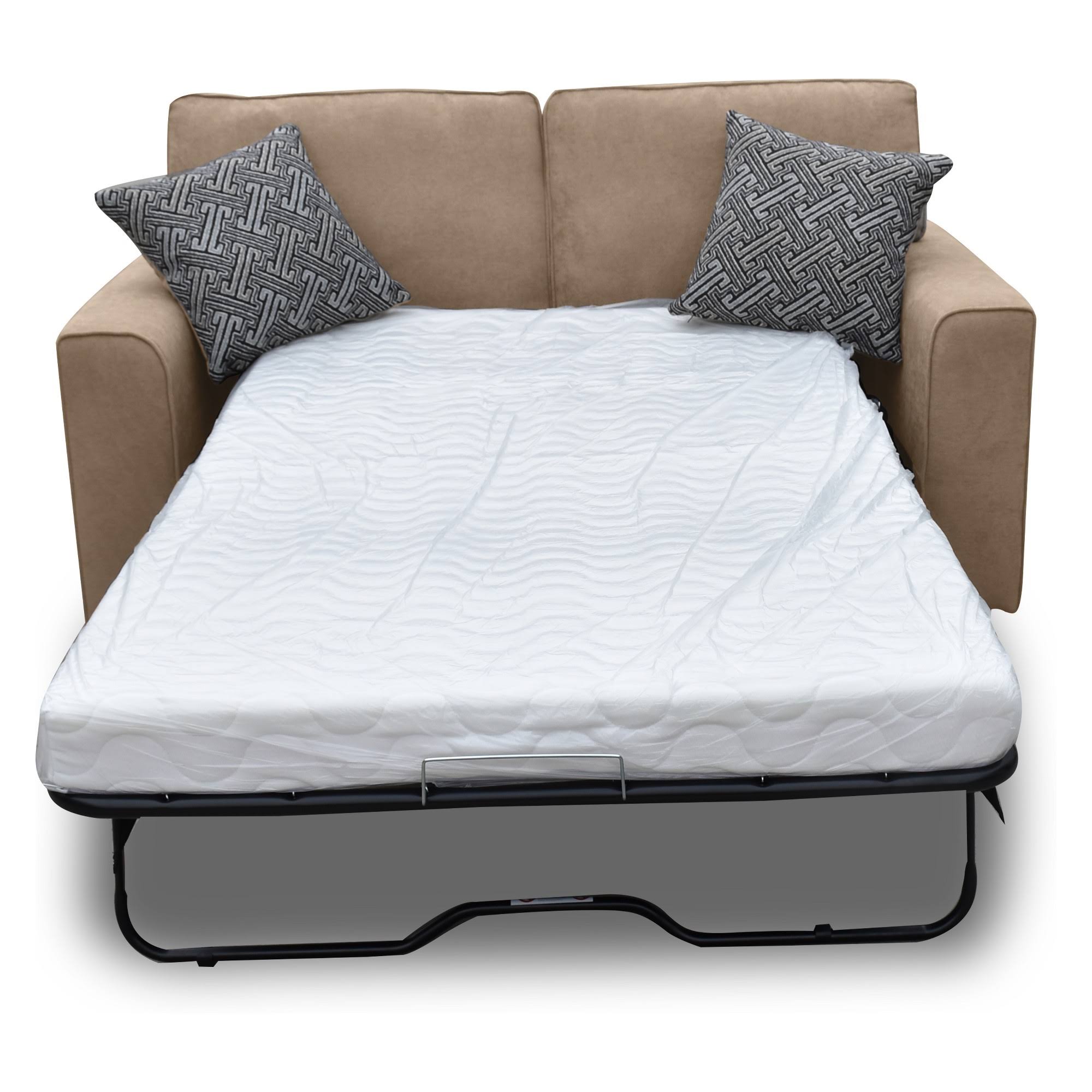 Khaki Fabric Loveseat with Sleeper Q312237