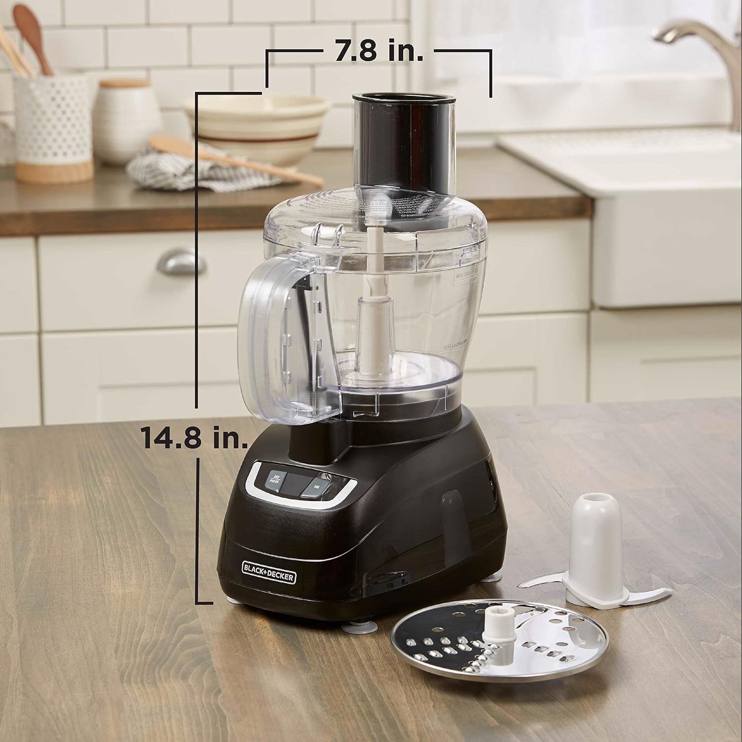 8-Cup Food Processor with Stainless Steel Blade, Black Z657