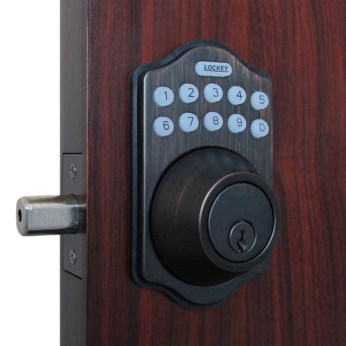 Satin Nickel Electronic Keypad Single Cylinder Deadbolt B4198