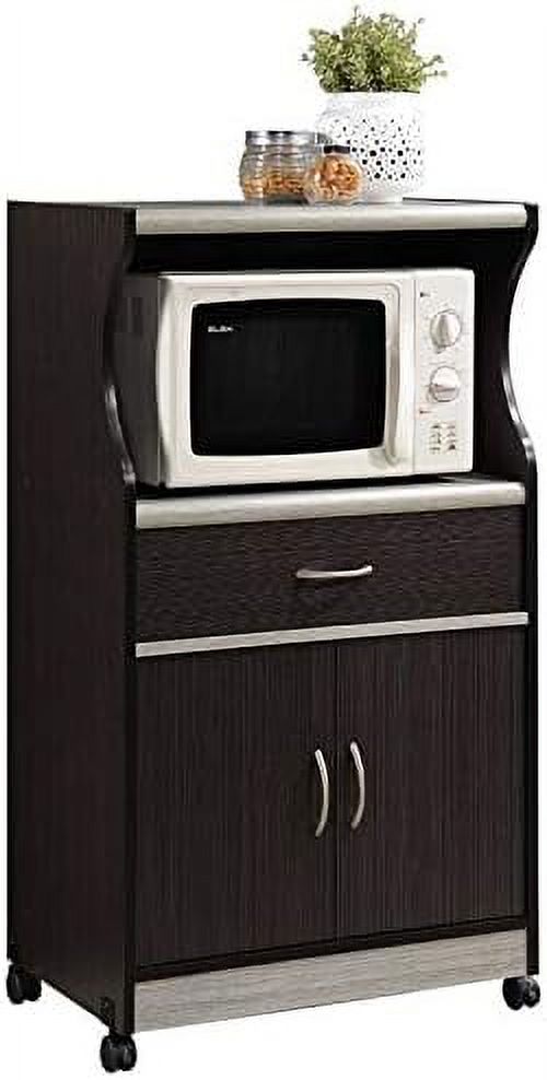 Chocolate Gray Microwave Kitchen Cart M25681