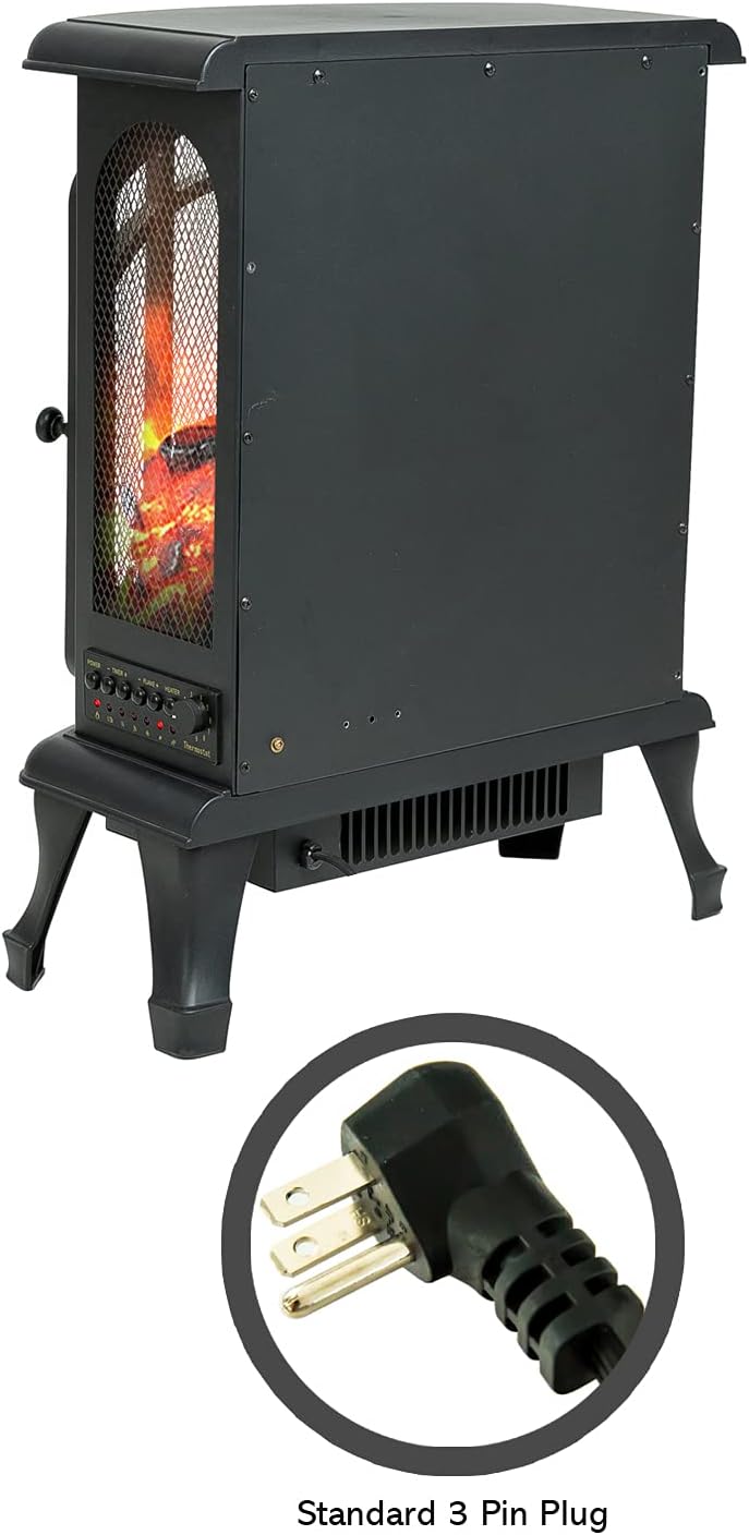24 inch Portable Electric Wood Stove Fireplace with Flame Effect M333400