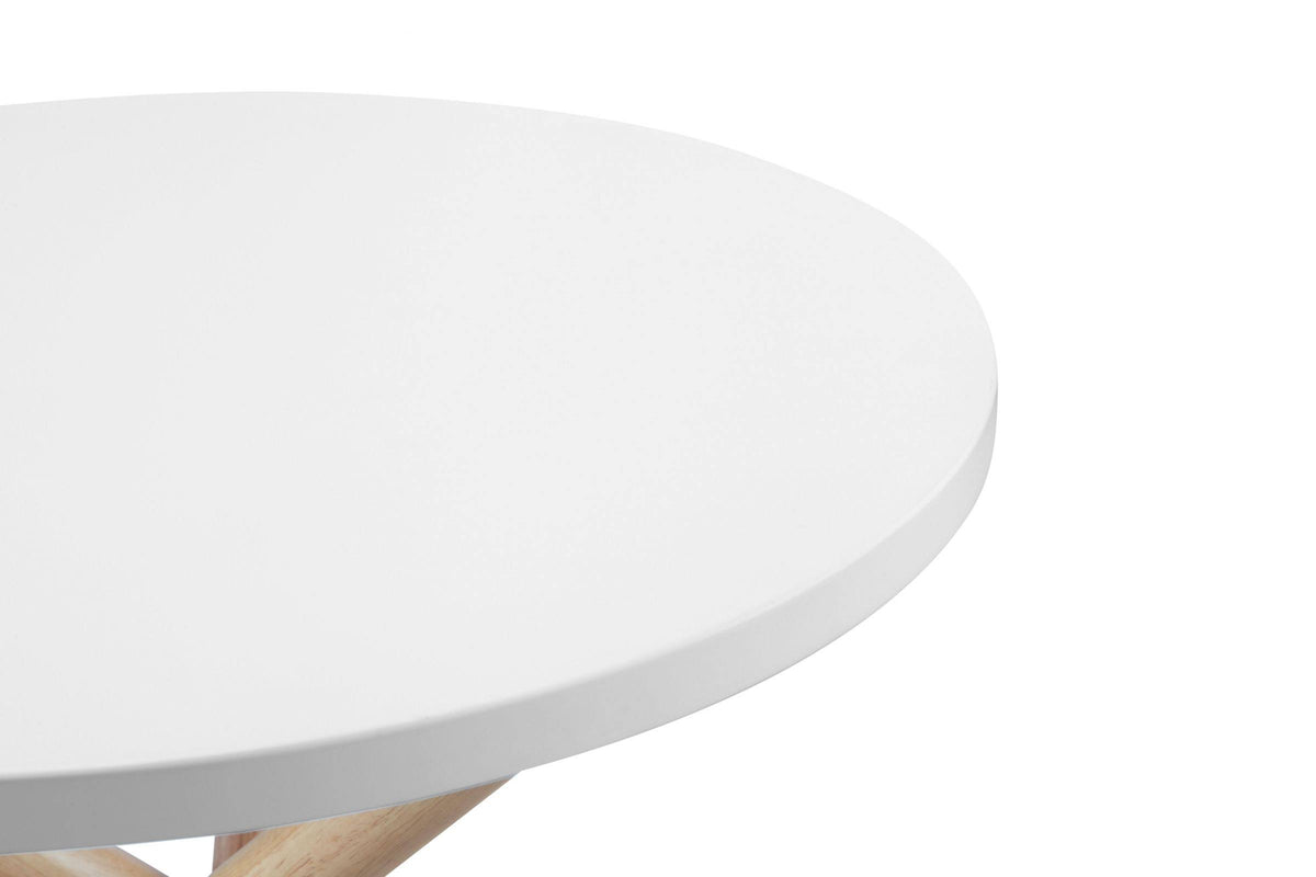 White & Natural End Table W604