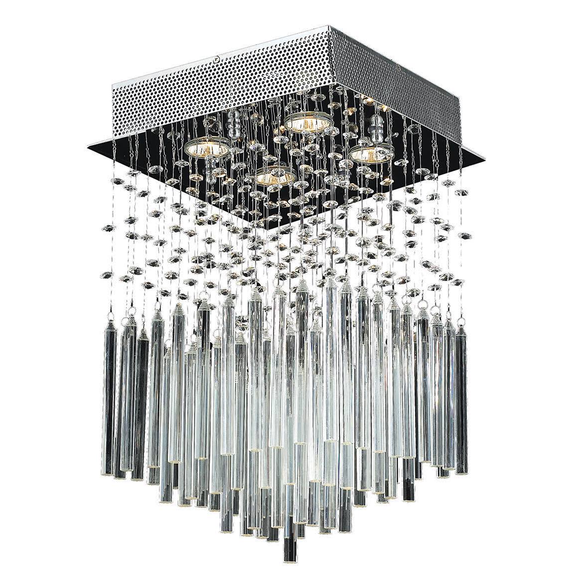 Chrome 4-Light Square Flush Mount Z55726