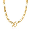 18kt Gold Over Sterling Paper Clip Link Necklace G821