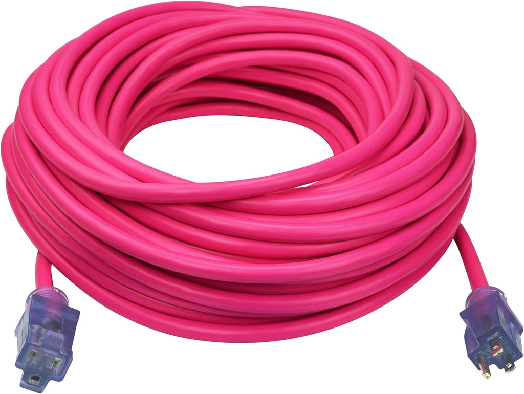 50 ft 3 Outlet Heavy Duty Outdoor Extension Cord 12/3 SJTOW Yellow R32371