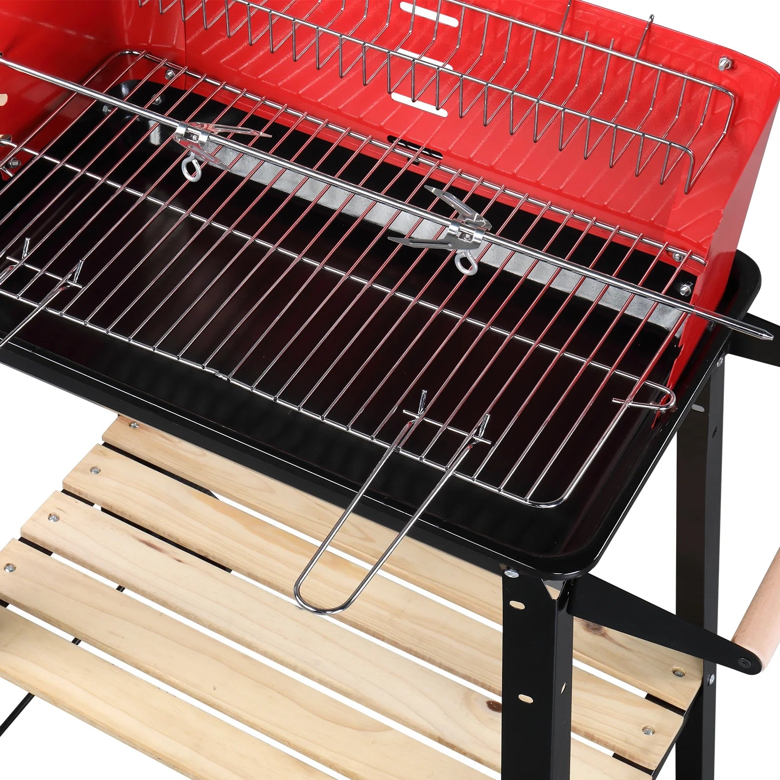 Square Enamel Charcoal Oven Black Red K144032