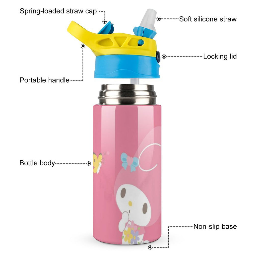 Stainless Steel Vacuum Insulated Water Bottle With Straw H71749