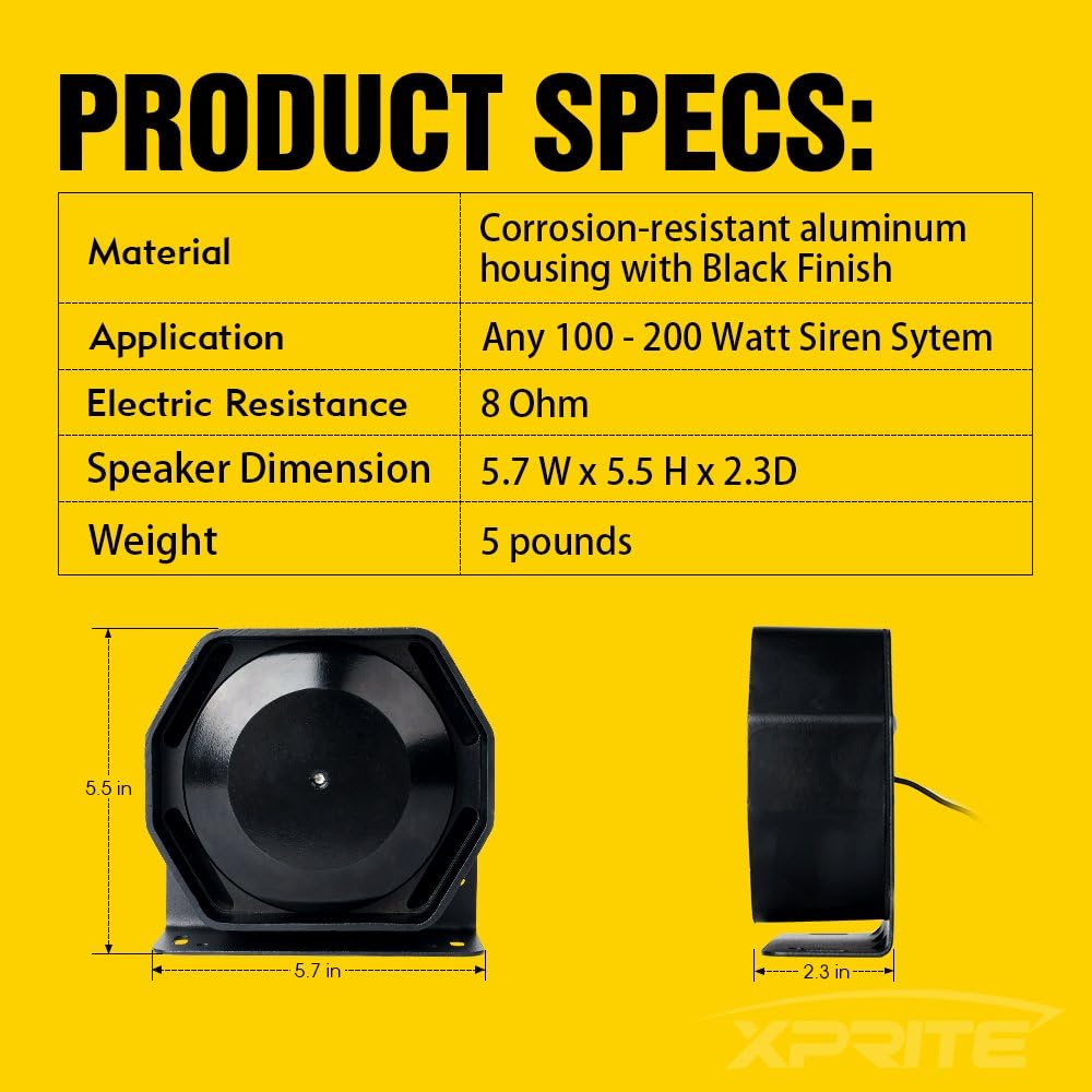 Compact 200 Watt Siren Speaker Y69072