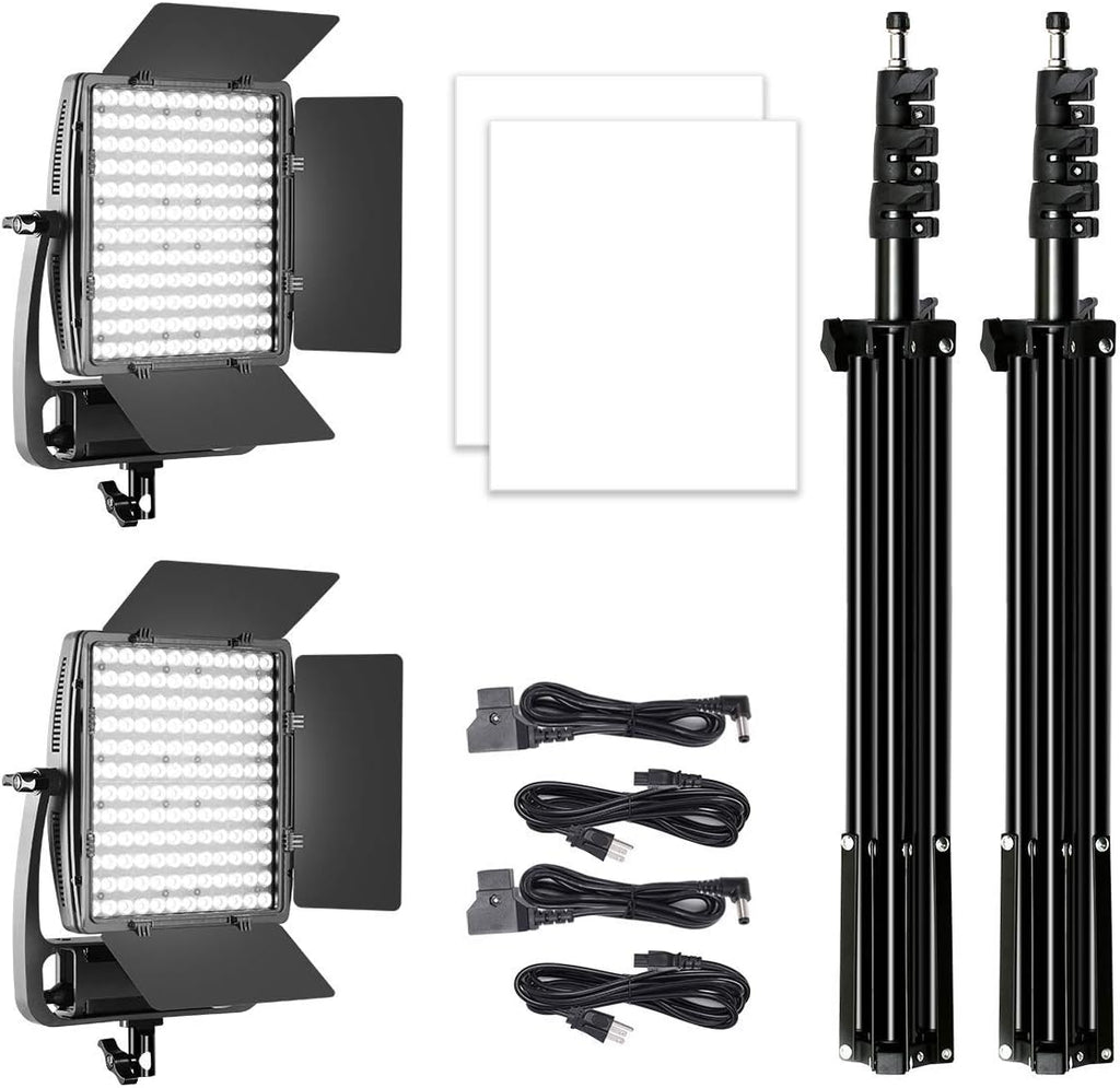 2 Packs Dimmable Bi-Color LED Video Lighting Kits with APP Control, 50W Optical Lens Variable 3200K~5600K, CRI 97+ LED Panel Light H970