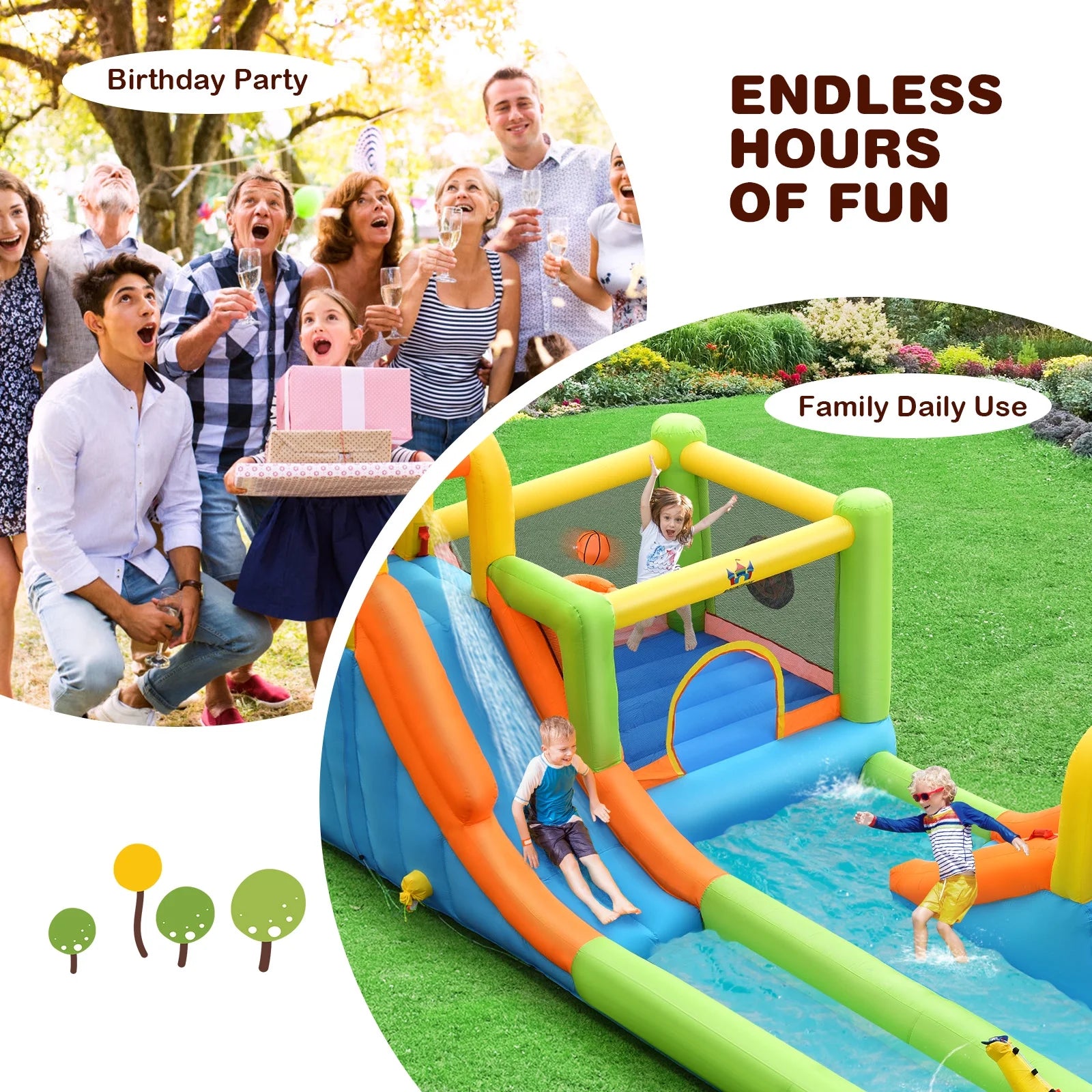 Inflatable Water Slide Park Bounce House Climbing Wall X5080