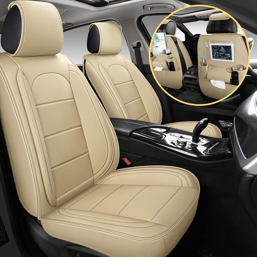 Black&Grey Leather Car Seat Covers Full Set H978895