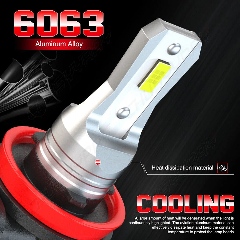 6000K LED Headlights 9008/H13 High Low Beam H11/H8/H9 Fog Lights Bulbs S9916