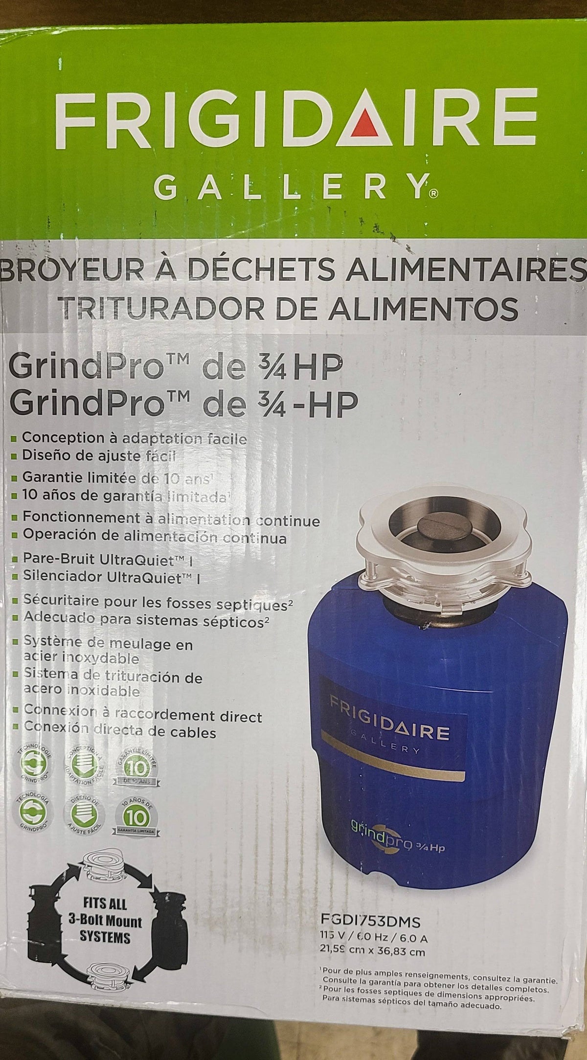 3/4 HP Food Waste Disposer C3047