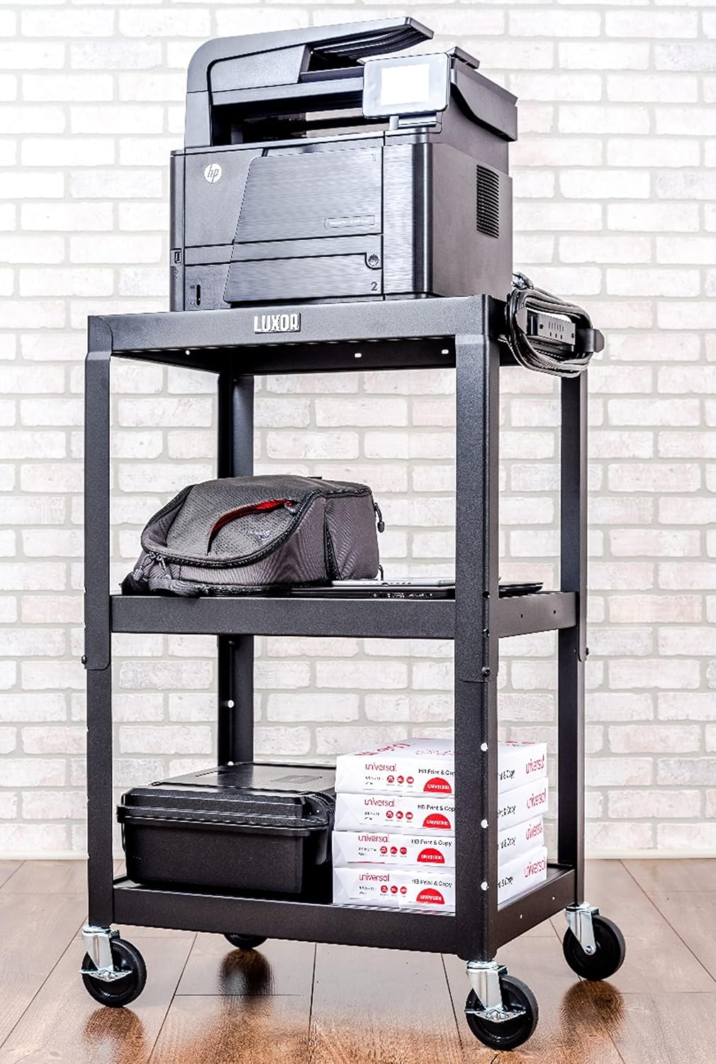24 Height Adjustable Metal Cart - Black T975987