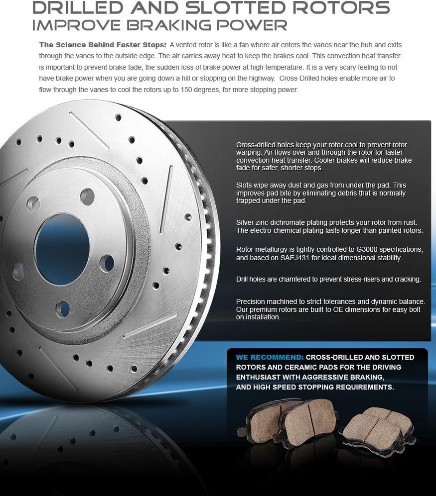 Powder Coated Red Calipers Rotors Ceramic Pads Performance Kit R70796