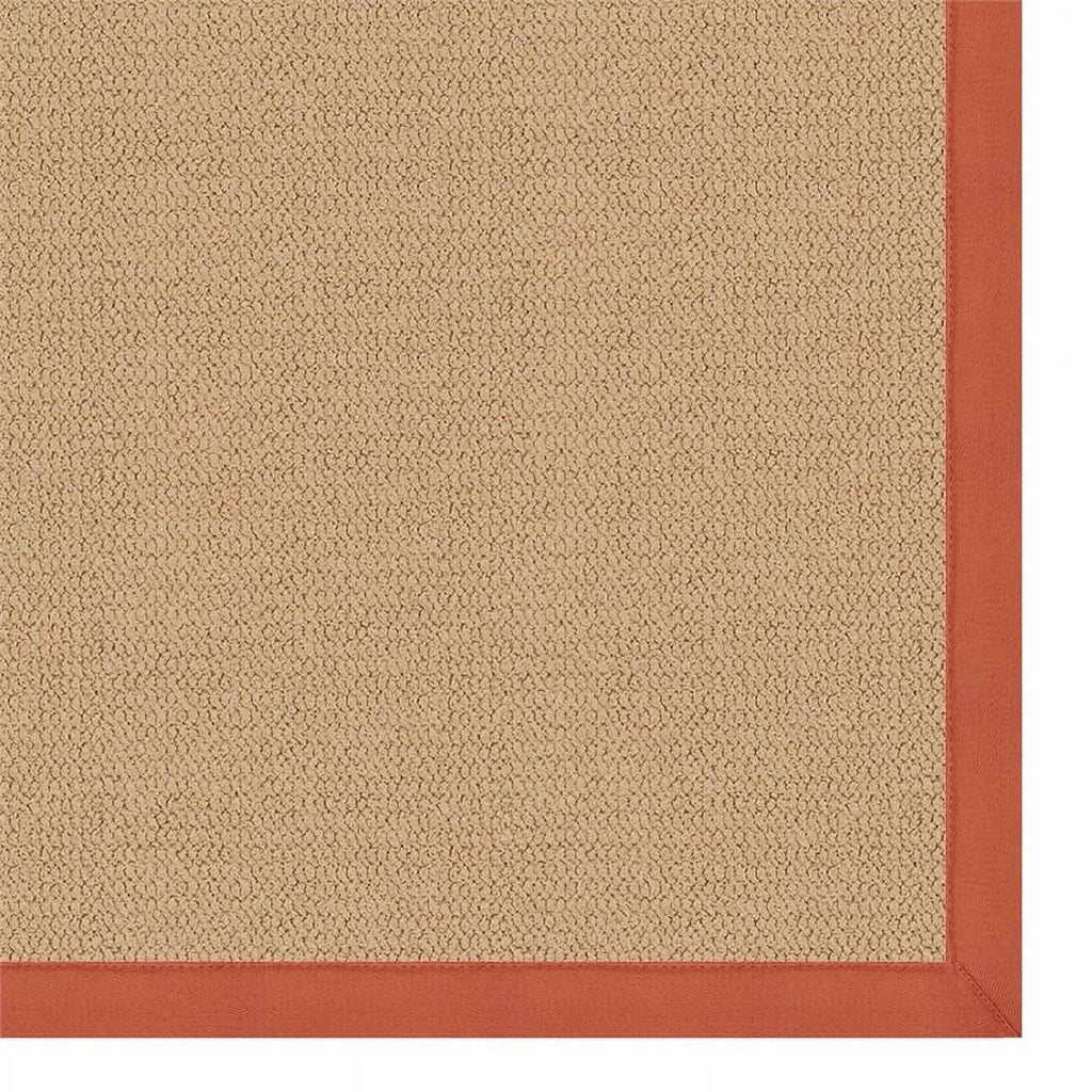 Machine Tufted Wool 5'x8' Rug in Sisal and Burnt Orange H538