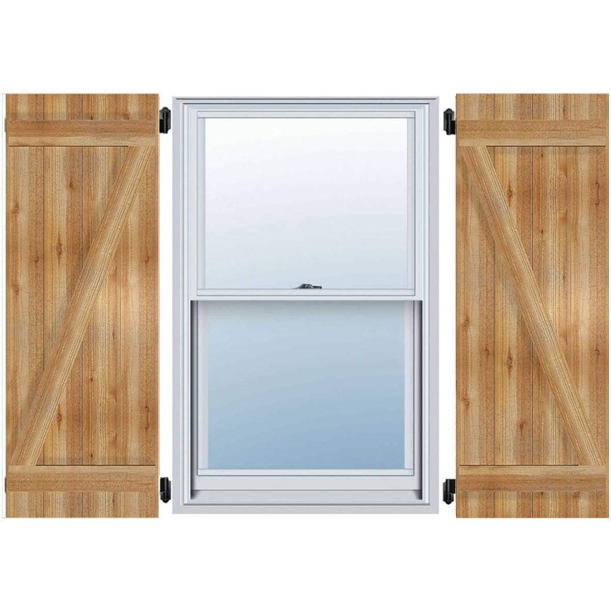 Rough Sawn Western Red Cedar Board-n-Batten Shutters with Z-Bar S241423
