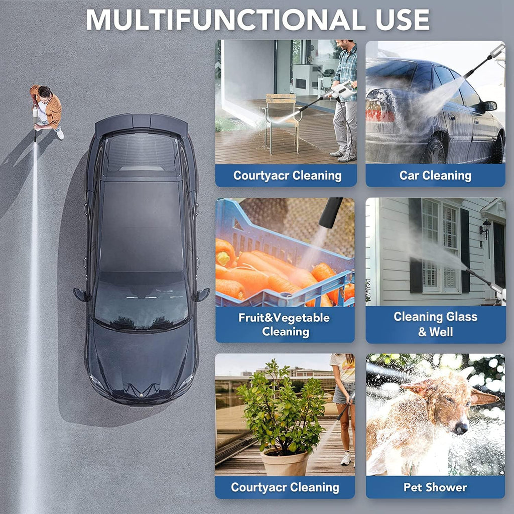 Cordless 24V 600PSI Pressure Washer with 4 Nozzles O3955