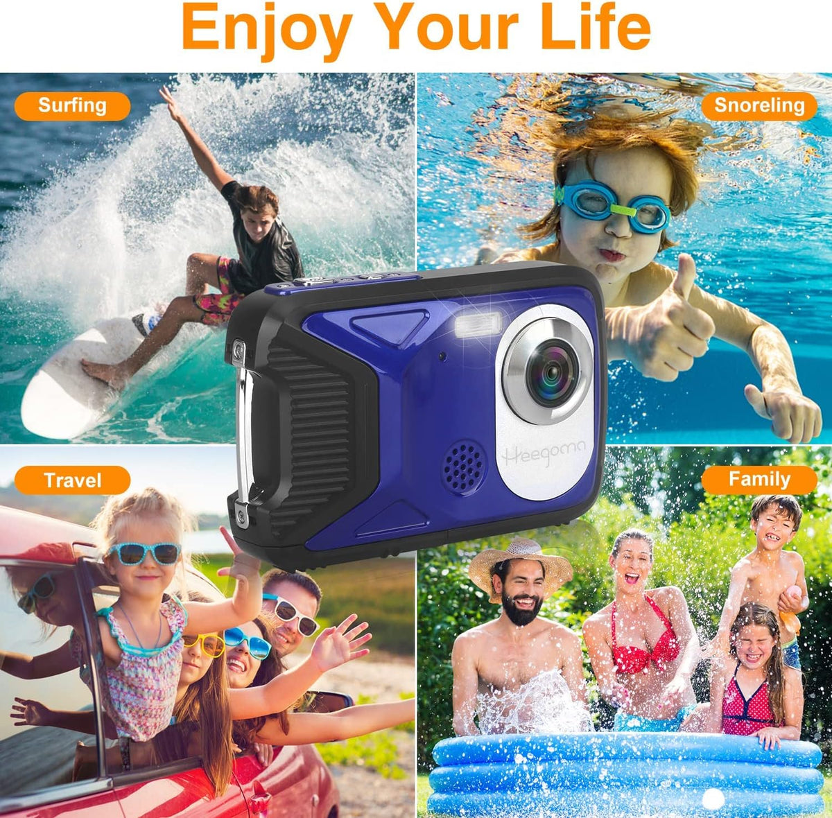 Waterproof Digital Camera 16MP HD 1080P Underwater Camera with Rechargeable Battery S777