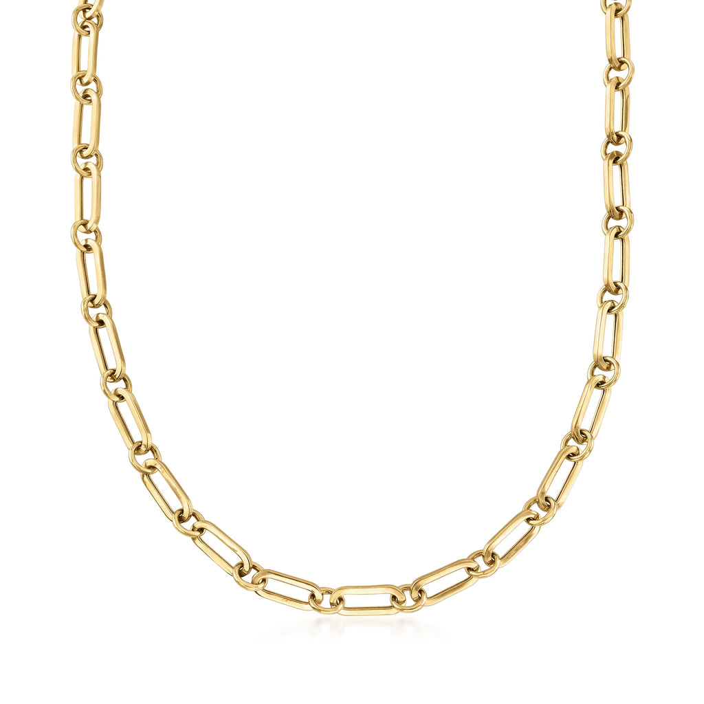 18kt Gold Over Sterling Paper Clip Link Necklace G821