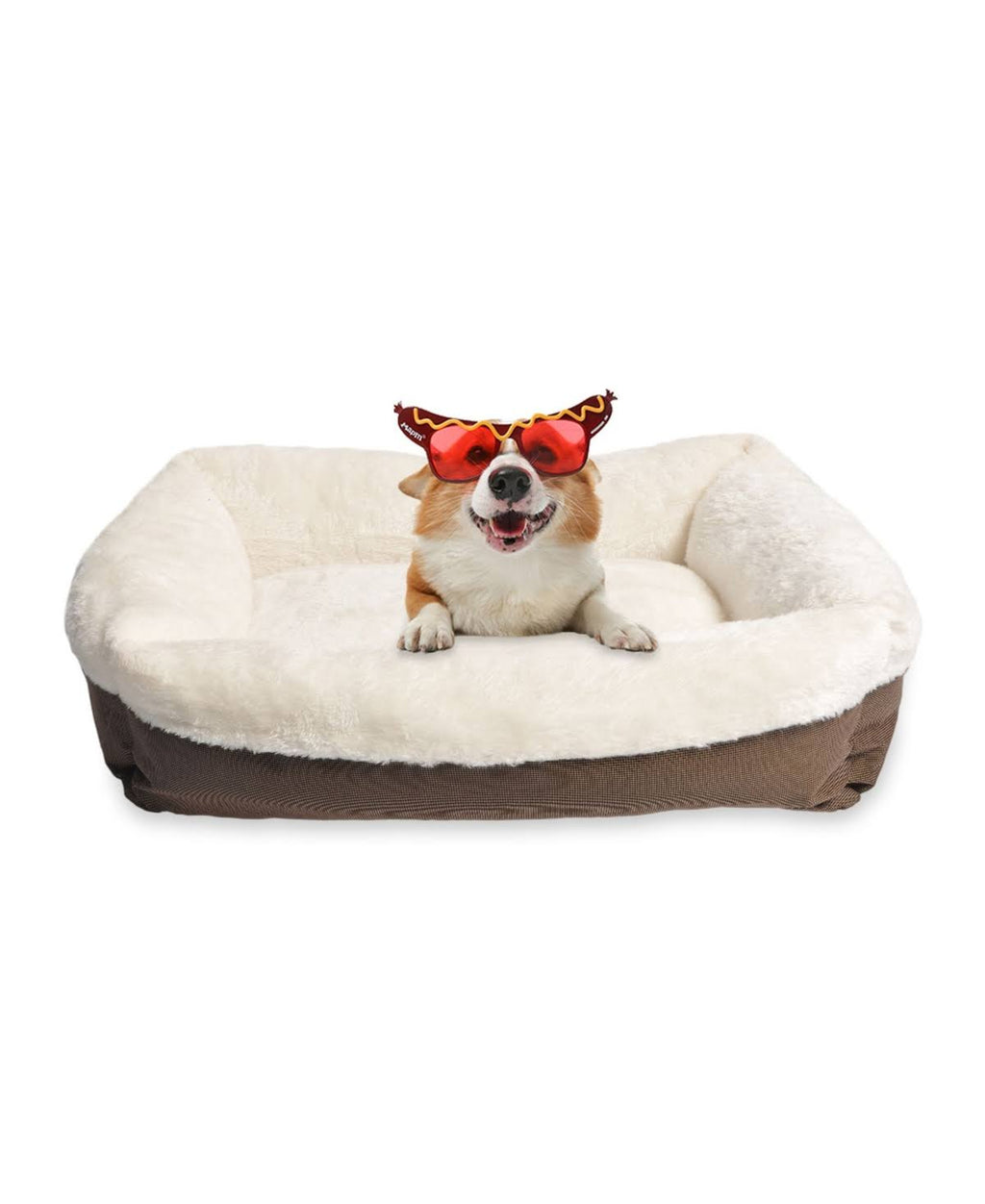 Brown Rectangle Large Dog Pet Bed F9657