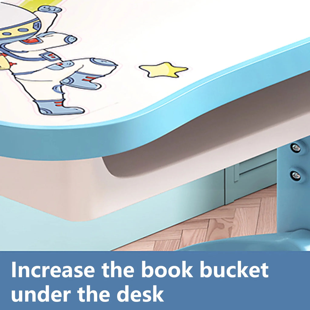 Blue Height Adjustable Kids Desk and Chair Set with Drawer X95160