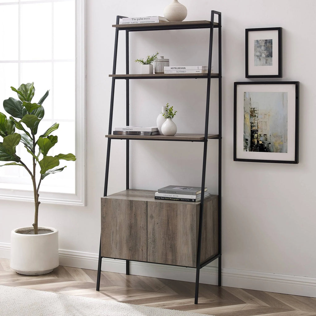 72-inch Ladder Storage Bookshelf Mocha P59376