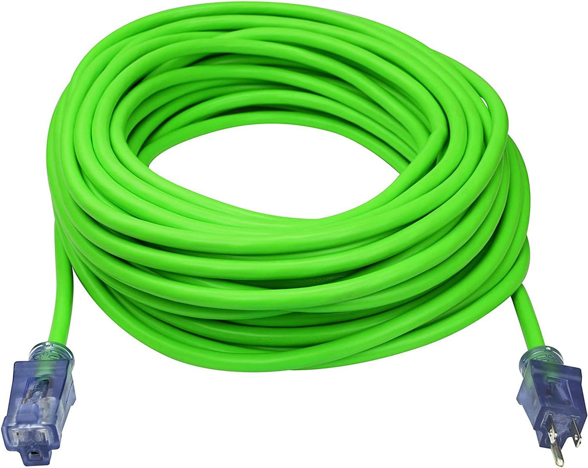 50 ft 3 Outlet Heavy Duty Outdoor Extension Cord 12/3 SJTOW Yellow R32371