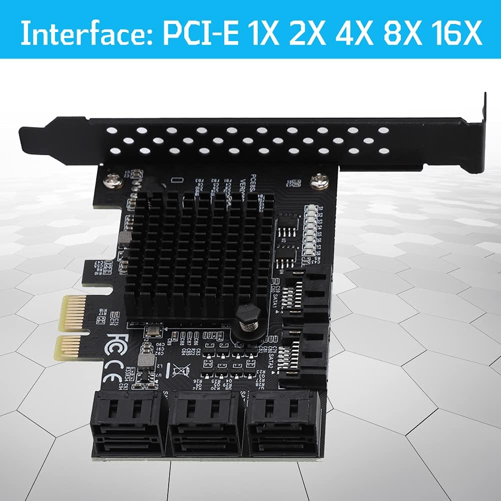 PCI-E to SATA 3.0 8 Ports Adapter Card with Driver Disc Q56412