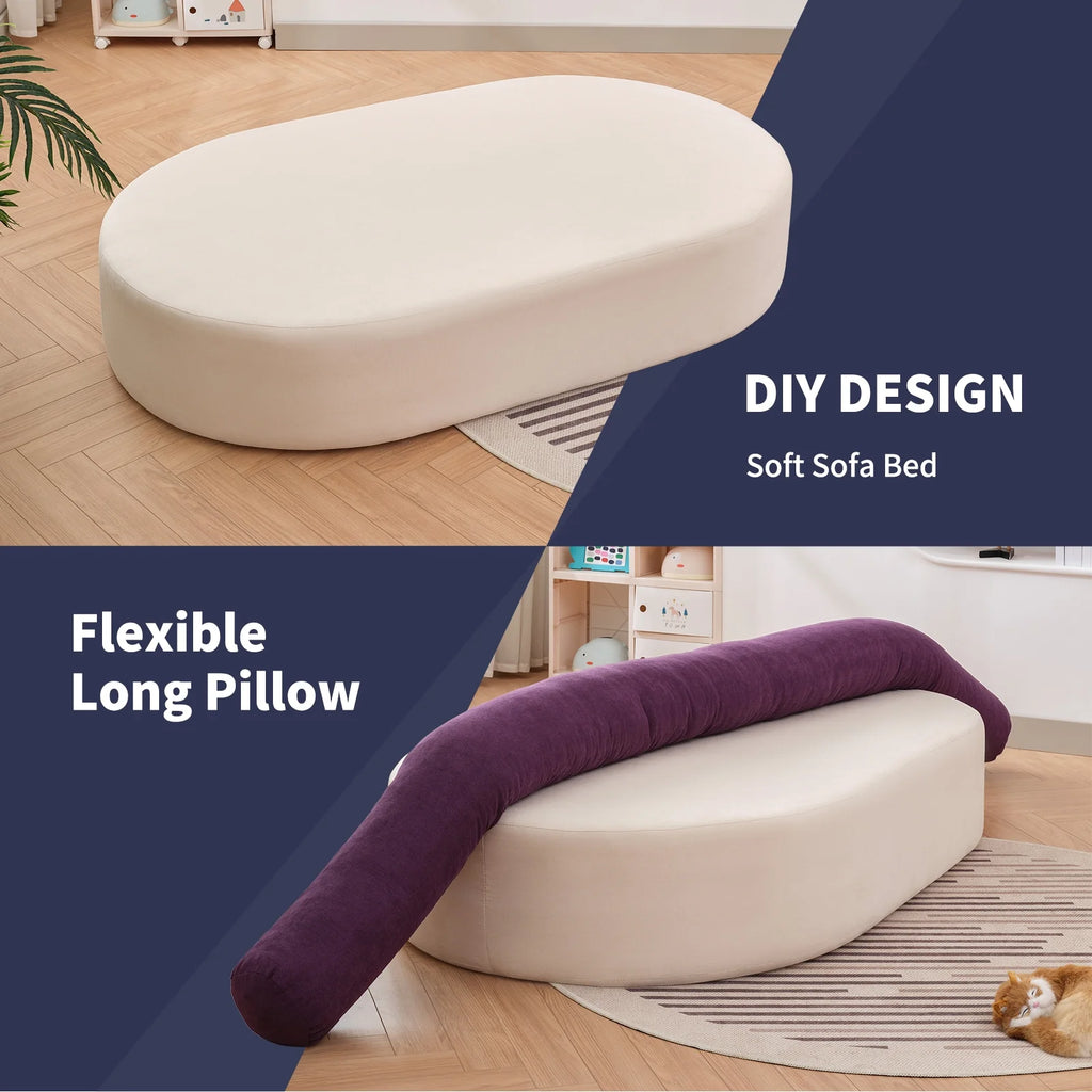 Beige Bean Bag Chair Sofa Bed G383860