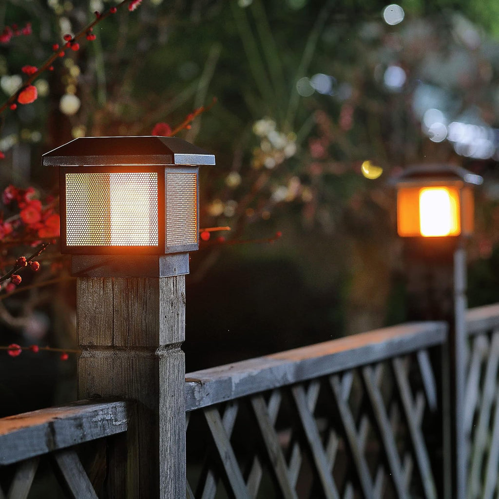 6 Pack Solar Post Cap Lights for 4x4 5x5 6x6 Wood Posts T466