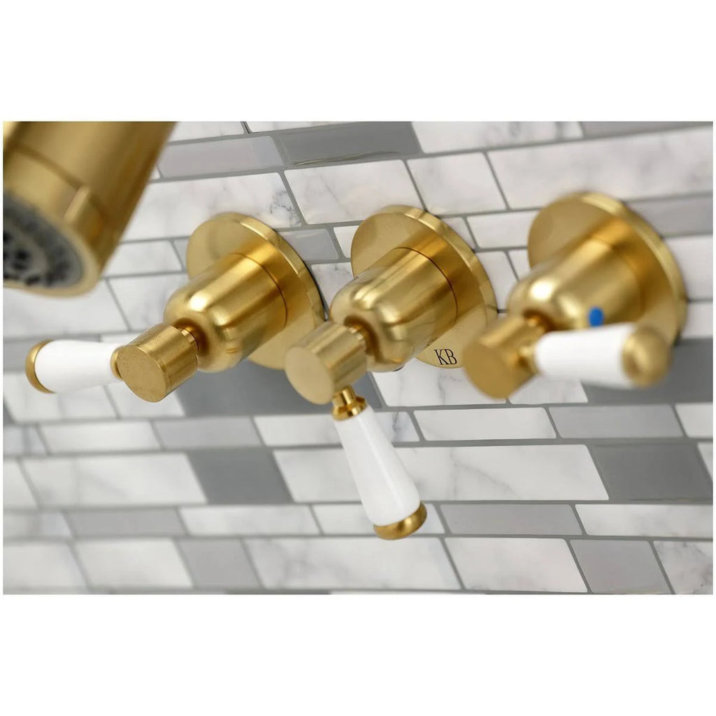 Brushed Nickel Three-Handle Tub and Shower Faucet K599